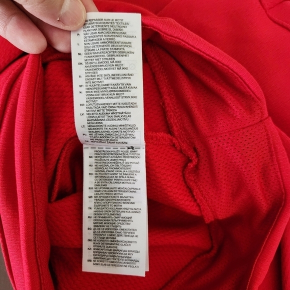 Adidas Climawarm Hoodie Mens Red w Black Logo, sz L - Picture 5 of 9